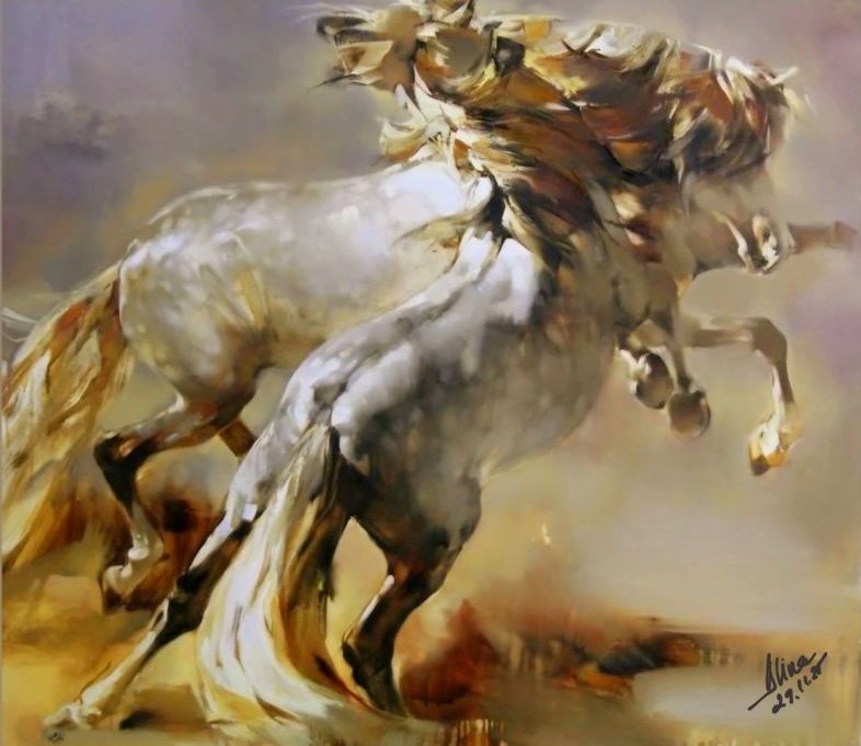 ArteDiAlina.com painting: Live like horses
